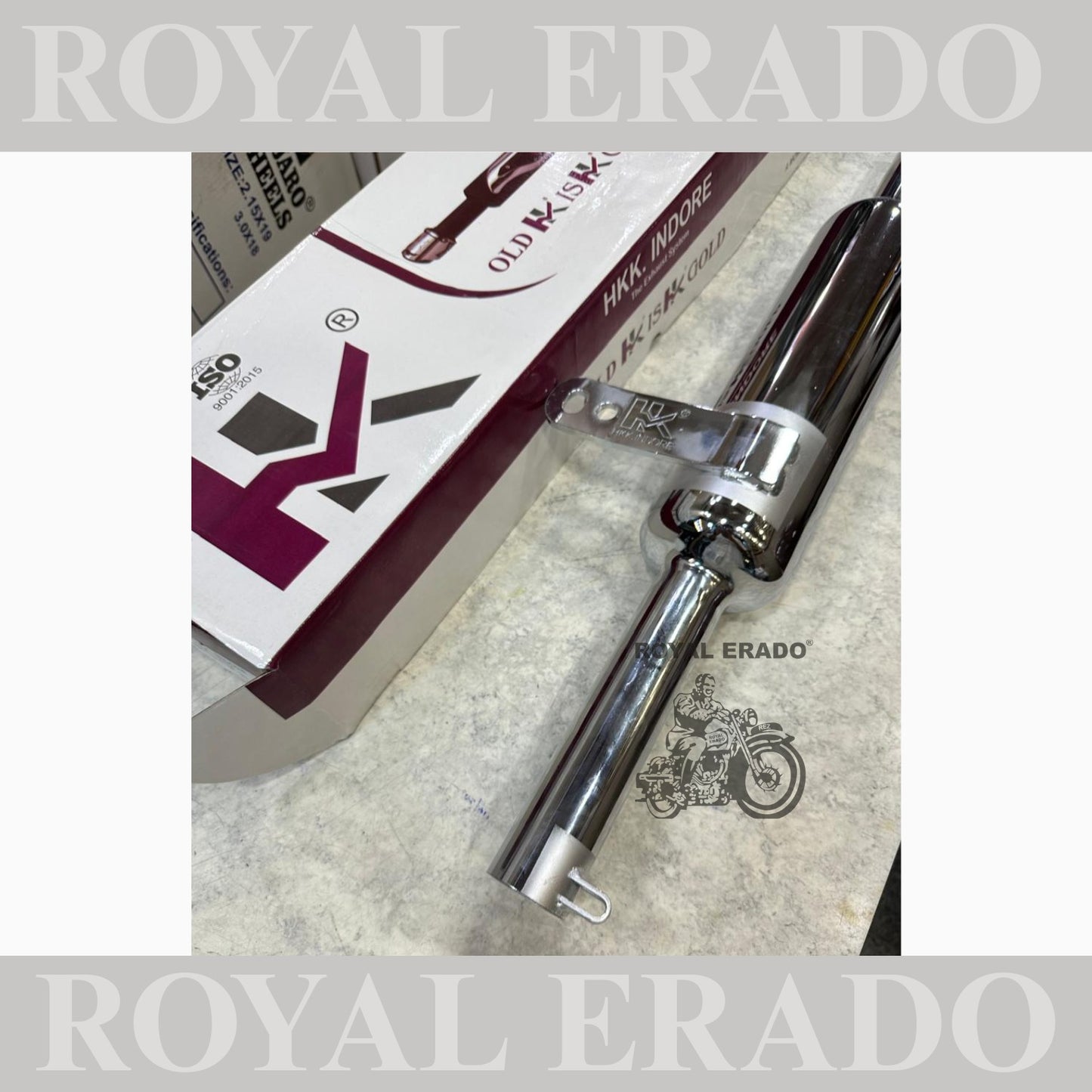 Hk Indori short bottle exhaust for Royal Enfield Classic Electra and Standard