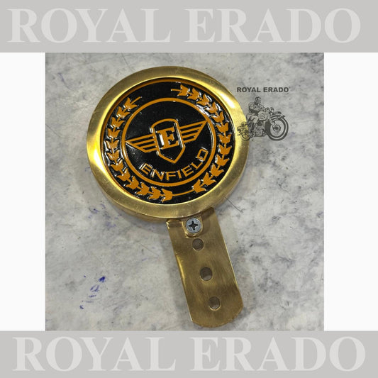 Royal Enfield Reborn Classic Electra Standard Battalion vintage g2 old model 1962 token holder British tax tag holder in brass with E sticker.