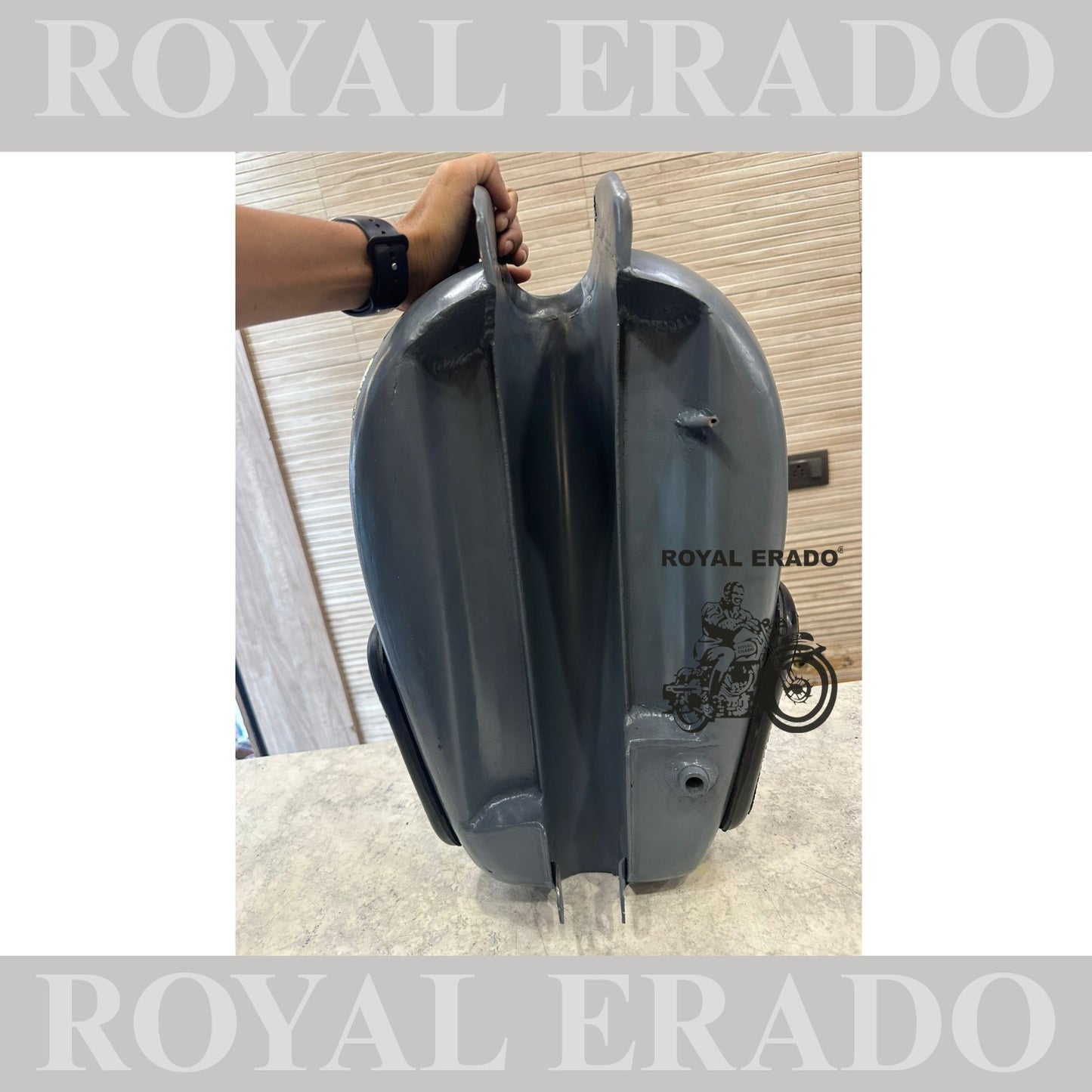 Royal Enfield vintage g2 old model 1962 bullet 350 Standard Electra Classic tank with chrome grill and knee pad and monograms