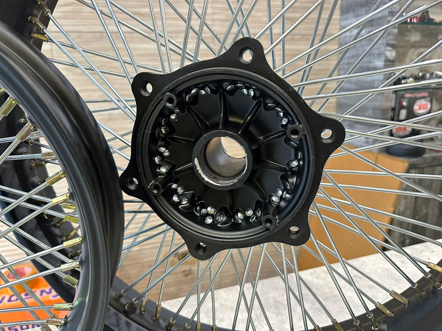 Royal Enfield 80 spoke multi spoke wheel rim for Classic Electra and Standard with front 19” and rear 15” wheel for broad tyre for making a bike Harley style chopper bobber