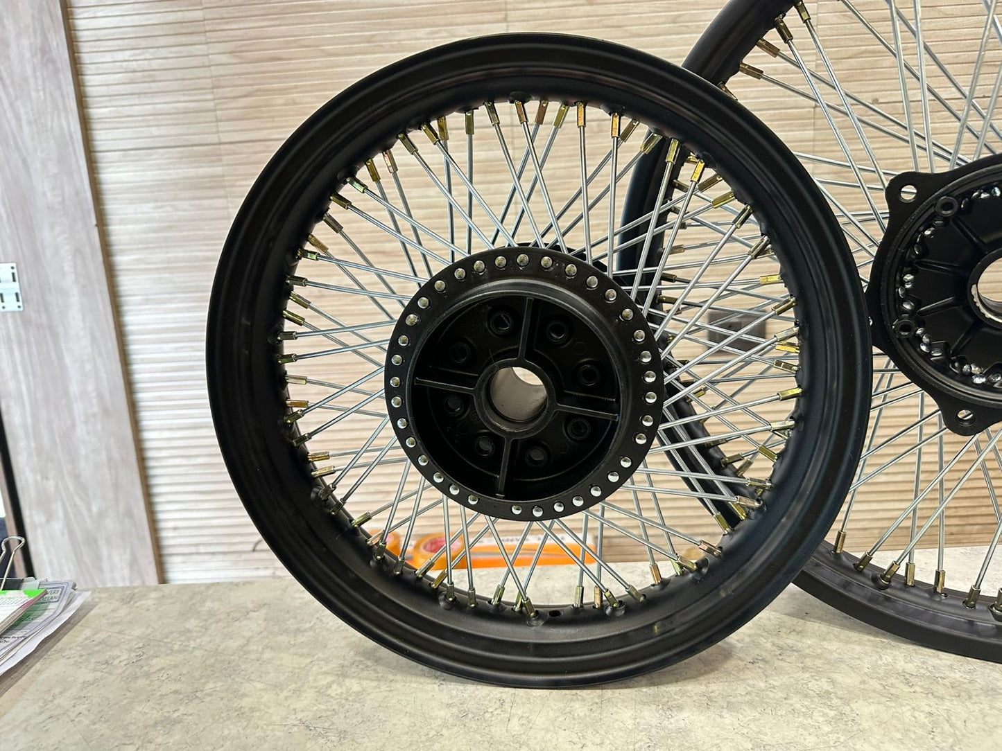 Royal Enfield 80 spoke multi spoke wheel rim for Classic Electra and Standard with front 19” and rear 15” wheel for broad tyre for making a bike Harley style chopper bobber