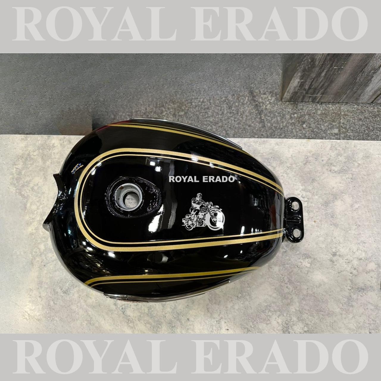 Royal Enfield Standard Fuel Tank (BS3 & BS4 Models) – Hand-Painted Golden Pin-Striping & Classic Decals