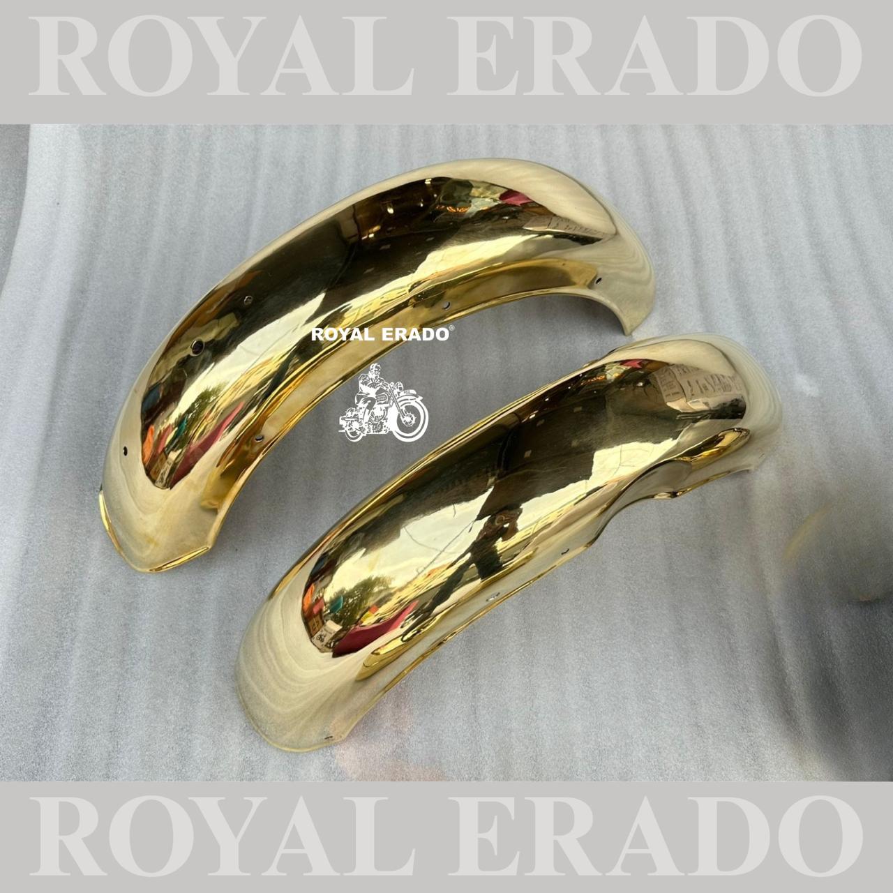 Royal Enfield Classic Electra Standard Vintage G2 1962 Old Model Pure Brass Gold Front and Rear Mudguards