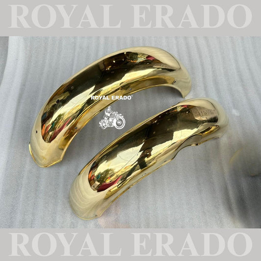Royal Enfield Classic Electra Standard Vintage G2 1962 Old Model Pure Brass Gold Front and Rear Mudguards