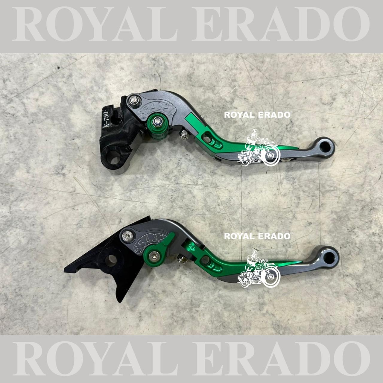 Kawasaki Z900 handle bar adjustable levers  in green and grey