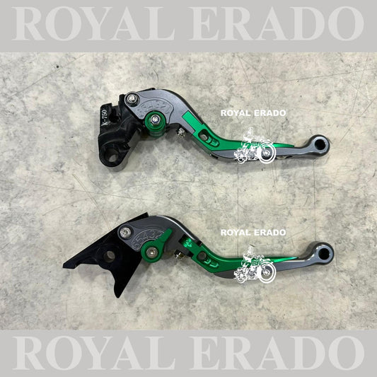 Kawasaki Z900 handle bar adjustable levers  in green and grey