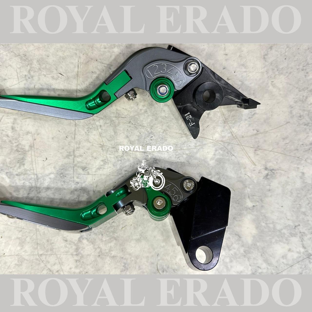 Kawasaki Z900 handle bar adjustable levers  in green and grey
