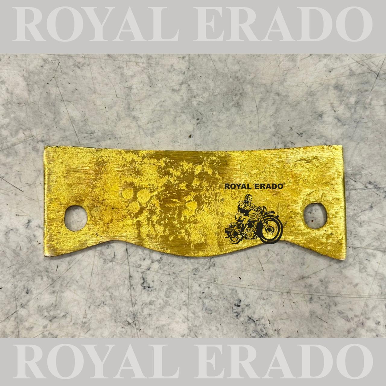 Vintage Brass "Crown" Mudguard Plate – Front Number Plate Replacement for Royal Enfield (G2, 1962, Bullet, Standard, Electra)