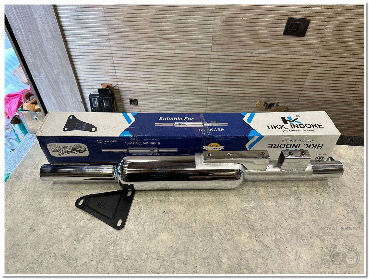 Hk hkk punjab exhaust loud sound short bottle silencer in chrome for classic electra and standard battalion