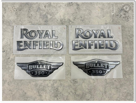 Royal enfield classic electra standard tank and tool box sticker in silver bullet 350 sticker