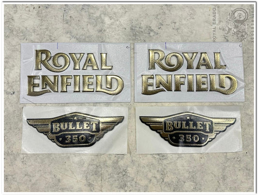 Royal enfield classic electra standard tank and tool box sticker in golden bullet 350 sticker