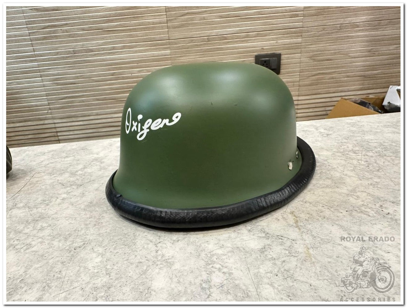 Royal enfield kabir singh style harley style helmet in military green colour