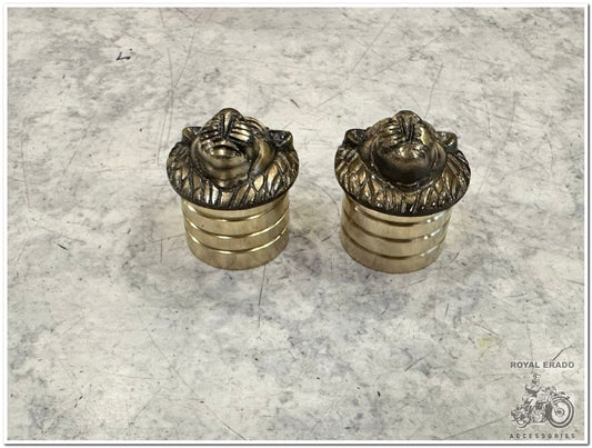 Royal Enfield Vintage G2 1962 Old Model Bullet Standard Classic Electra Brass Handle Bar End Weight with Lion Face Antique