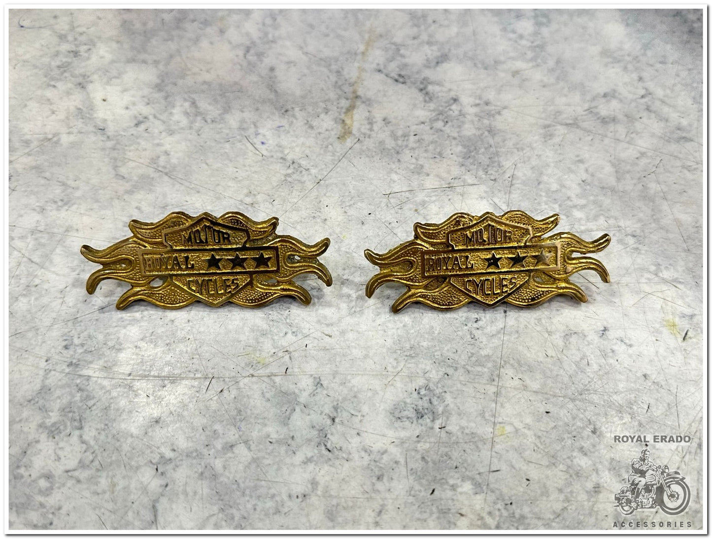 Royal enfield tool box monogram in brass harley design monogram