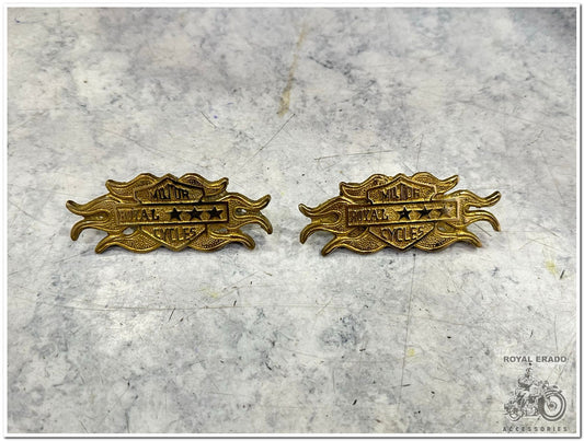 Royal enfield tool box monogram in brass harley design monogram