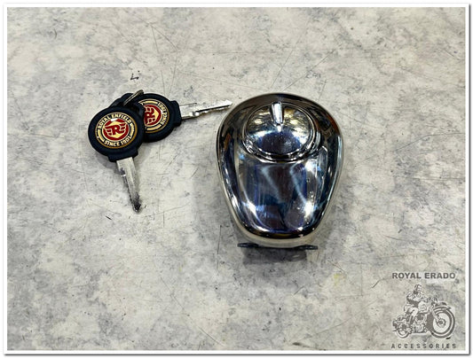 Royal enfield classic electra standard tank cap in chrome with lock