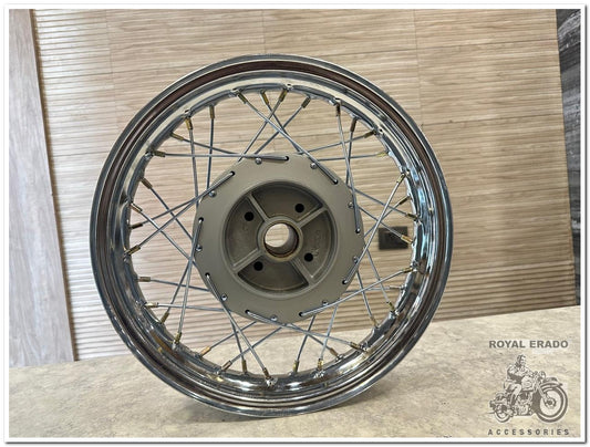 Royal enfield classic electra standard thunderbird rear wheel 15” for 140 to 150 number broad tyre at rear for harley bobber chopper look