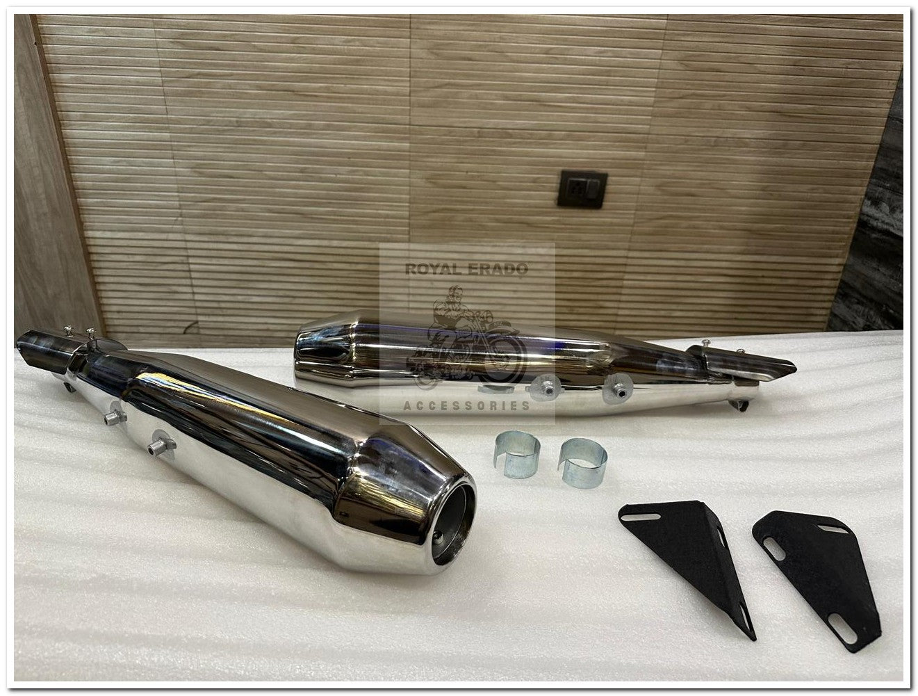 Royal Enfield Super Meteor 650 Performance Silencer Exhaust in Stainless Steel