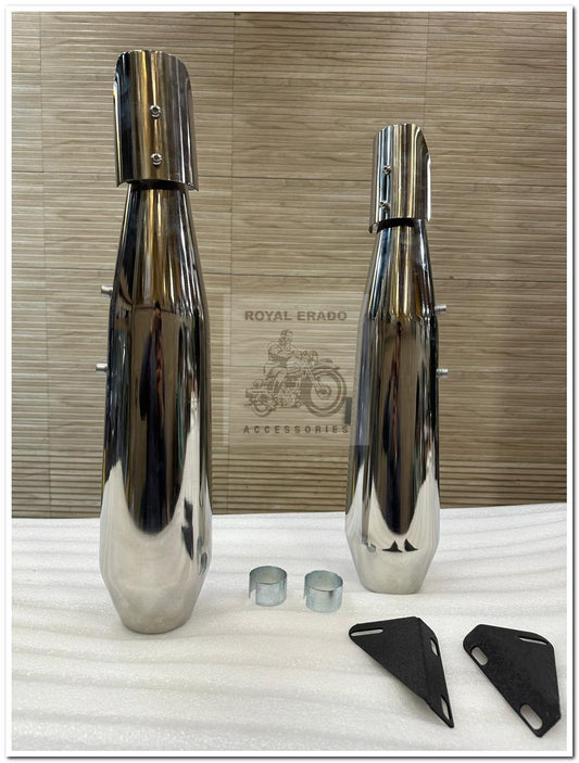 Royal Enfield Super Meteor 650 Performance Silencer Exhaust in Stainless Steel