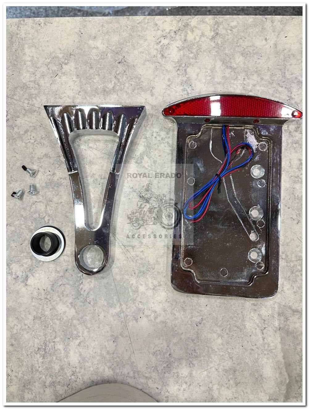 Royal enfield reborn classic electra standard super meteor 650 meteor 350 harley davidson style rear shocker number in chrome