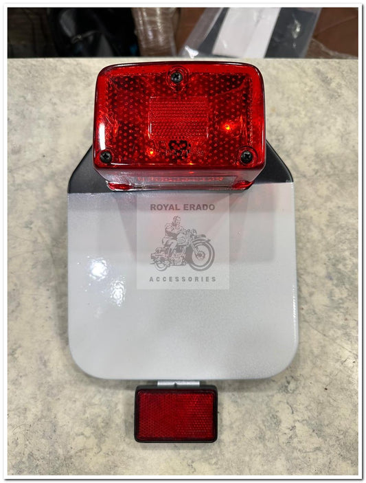 Royal enfield reborn classic Electra standard vintage g2 style number plate old bullet 350 for reborn classic and standard battalion number plate assembly with reflector and square lumax tail light
