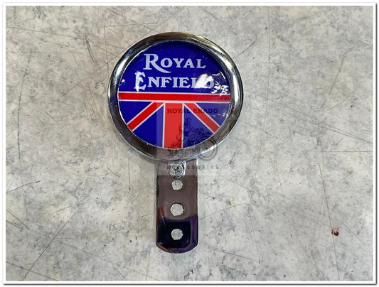 Royal enfield reborn Classic electra standard battalion vintage g2 1962 old model bullet brass chrome  token holder tax holder with England UK logo