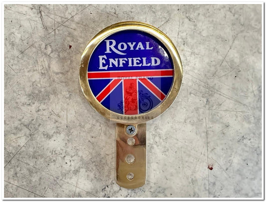 Royal enfield reborn Classic electra standard battalion vintage g2 1962 old model bullet brass   token holder tax holder with England UK logo