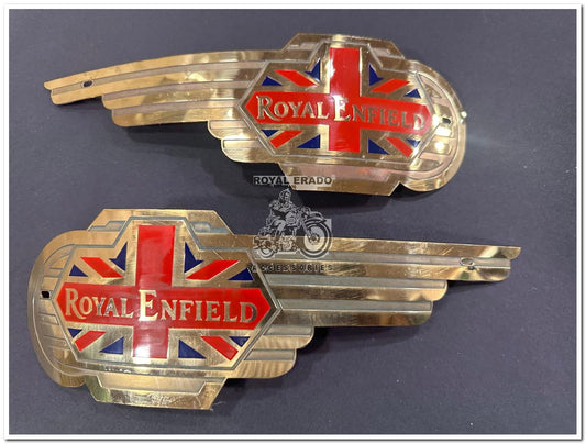 Royal Enfield Vintage G2 1962 Old Model Bullet 350 Standard Tank Monogram with England Logo in Pure Brass Golden