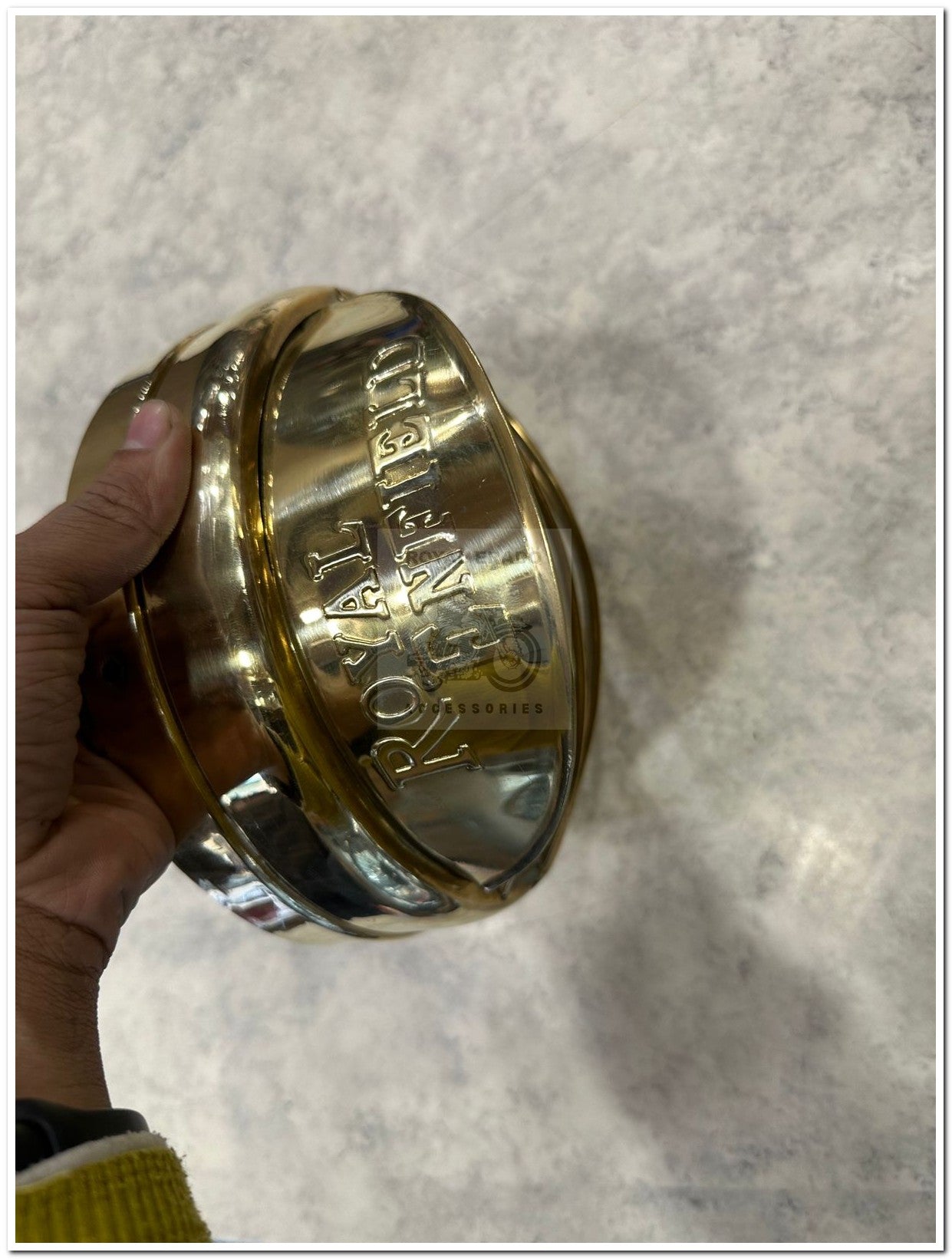 Royal enfield electra standard vintage g2 1962 old model bullet 350 brass head light ring with grill and brass shade brass head light cap