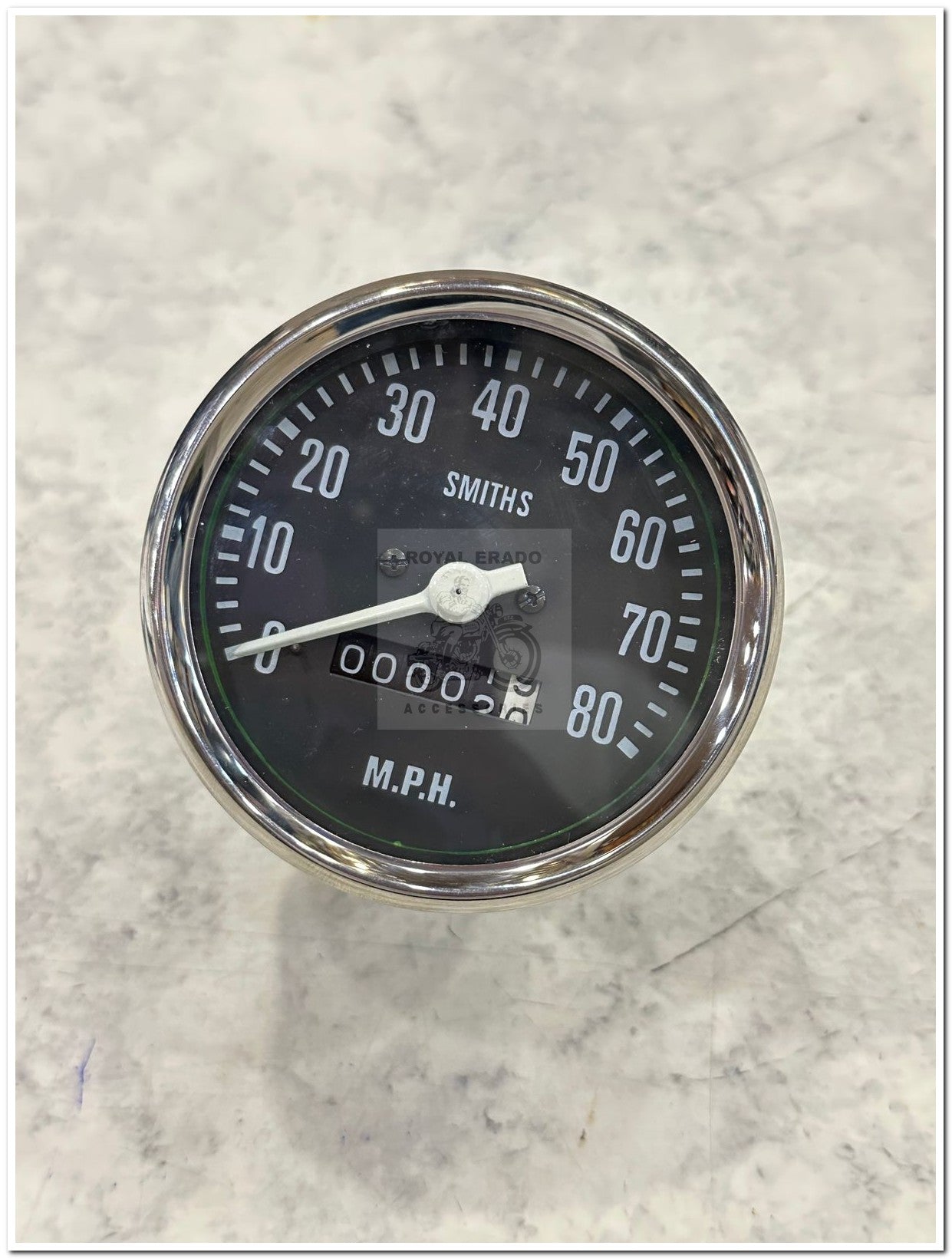 Royal enfield vintage g2 1962 old model bullet 350 standard electra smith replica meter speedometer 80 miles black
