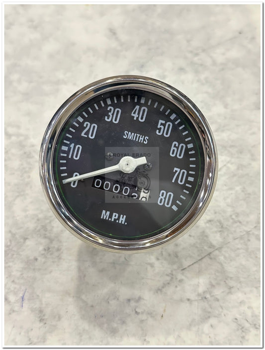 Royal enfield vintage g2 1962 old model bullet 350 standard electra smith replica meter speedometer 80 miles black