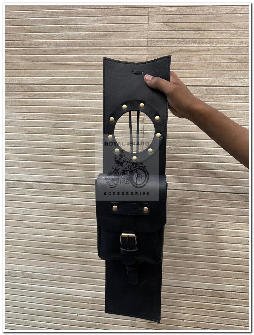 Royal Enfield Cafe Racer Gt 650 & Continental 650 Tank Cover , Tank Bag In Black Leather