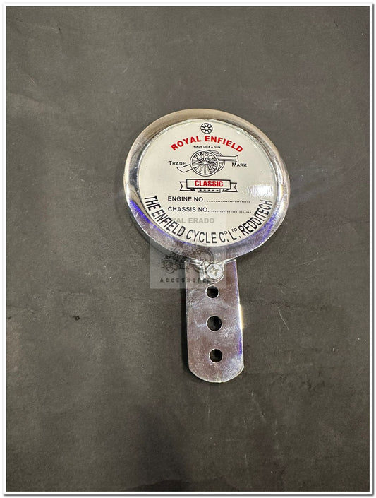 Vintage Tax Token Holder Chrome For Royal Enfield Vintage G2 1962 Old Model Bullet 350 ,Classic Electra Standard Reborn Battalion Hunter 350 Meteor 350 Super Meteor 350 Jawa