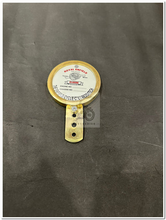 Vintage Tax Token Holder Brass For Royal Enfield Vintage G2 1962 Old Model Bullet 350 ,Classic Electra Standard Reborn Battalion Hunter 350 Meteor 350 Super Meteor 350 Jawa
