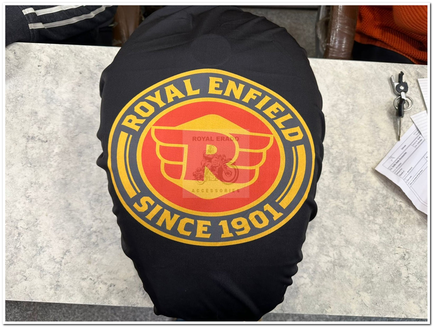 Royal enfield tank cover with RE logo to protect the paint of tank