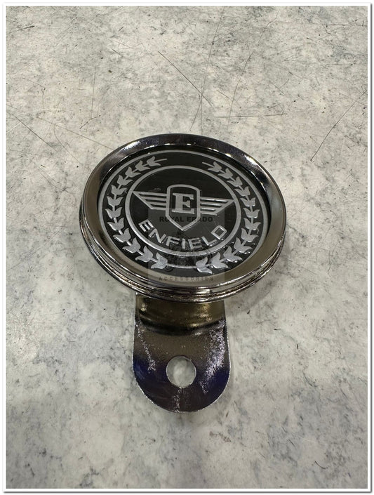 Royal Enfield chromed token holder British tax tag holder with Glass with E sticker enfield sticker  for Royal Enfield vintage 1962 old model g2 , Classic Electra and Standard Battalion reborn classic