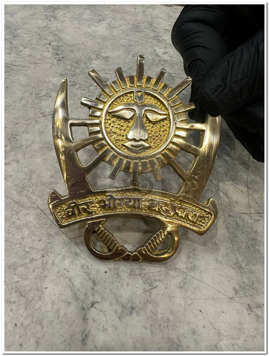 Royal enfield classic electra standard battalion reborn meteor 350 hunter 350 vintage g2 1962 old model bullet 350 brass talwar sun monogram talwar veer Bhogya logo  for battery cover , air filter box , tool box