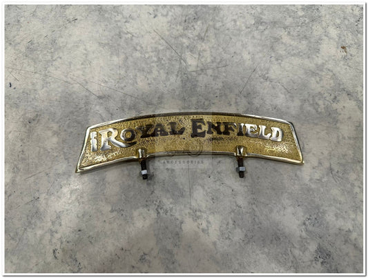 Royal enfield classic electra standard battalion reborn meteor 350 hunter 350 vintage g2 1962 old model bullet 350 brass number plate with royal enfield logo for front mudguard