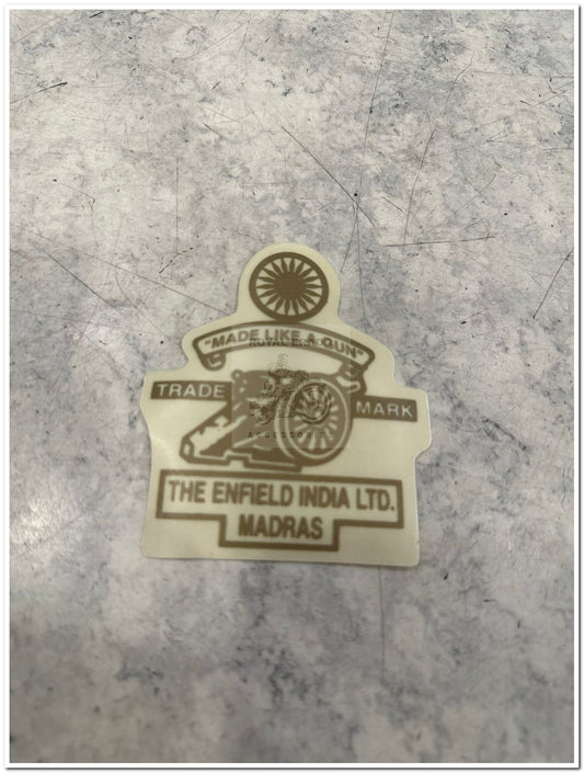 Royal enfield classic electra standard battalion reborn meteor 350 hunter 350 vintage g2 1962 old model bullet 350 red made like a gun sticker logo for battery cover , air filter box , tool box and tank