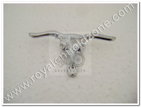 Royal Enfield chrome bull logo for rear number plate, tool box , &nbsp;battery cover, air filter box classic electra, and standard battalion reborn super meteor 650, meteor 350, Vintage g2 1962 old model bullet 350.