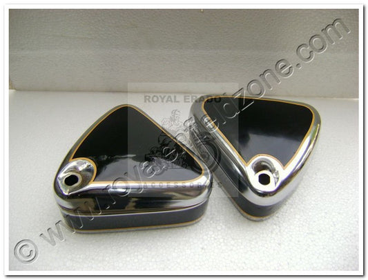 Royal Enfield vintage g2 1962 old model bullet 350 standard electra tool box in chrome and black like Classic (BS3-BS4).