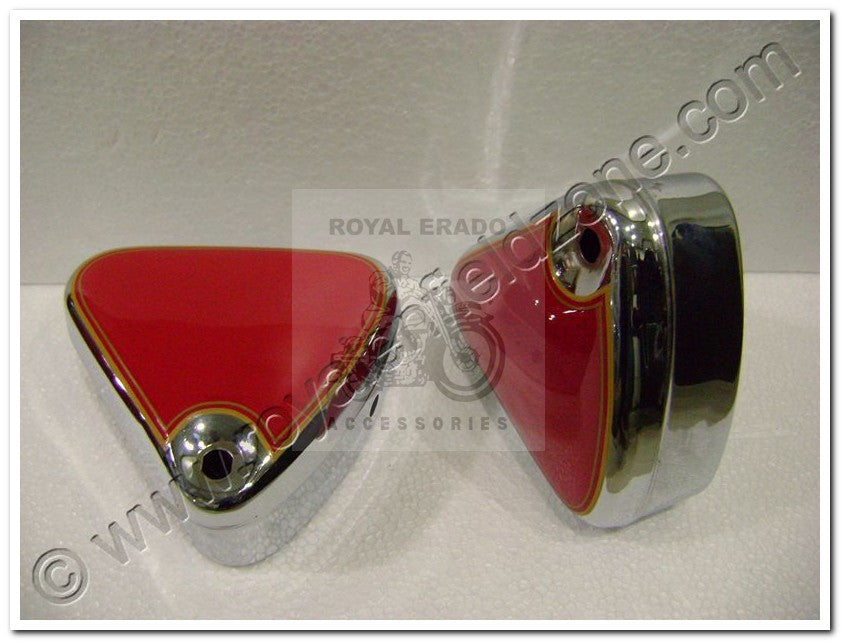 Royal Enfield vintage G2 1962 old model bullet 350 cast iron engine ci engine standard electra flat tool box in chrome and red like classic (BS3-BS4).