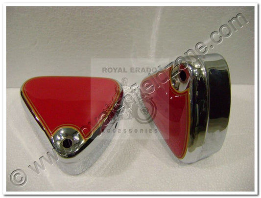 Royal Enfield vintage G2 1962 old model bullet 350 cast iron engine ci engine standard electra flat tool box in chrome and red like classic (BS3-BS4).