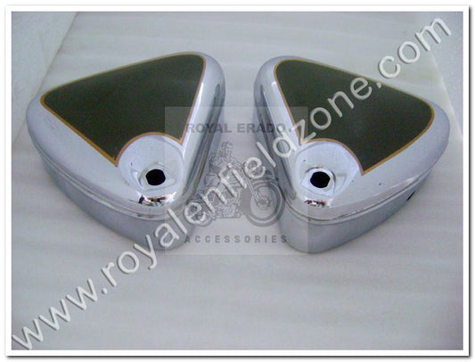 Royal Enfield vintage G2 1962 old model bullet 350 standard Electra tool box in military green chrome like classic.