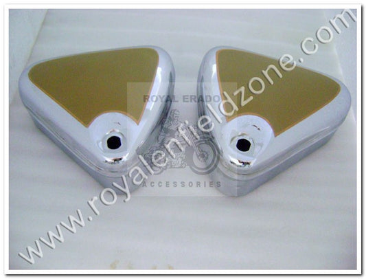 Royal Enfield vintage G2 1962 old model bullet 350 Standard Electra tool box in desert storm brown chrome like classic.