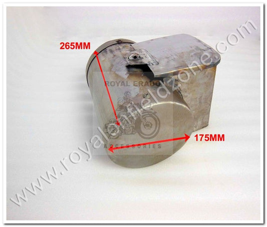 Royal enfield Rajputana style round tool box for chopper bobber harley style