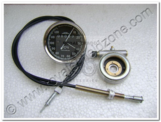 Royal Enfield vintage g2 1962 old model Standard bullet 350 meter assembly meter 120 miles smith meter and rear speedometer cable speedometer box.