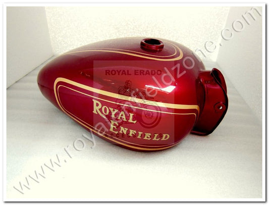 Royal Enfield vintage g2 1962 old model bullet 350 Standard red tank 18 to 20 liters big tank with hand-painted lining.
