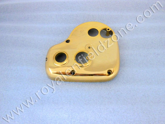 Royal Enfield old model vintage g2 1962 old model bullet 350 engine gear box cover golden coated brass coated for Standard and Electra before 2010 model for cast iron engine ci engine.