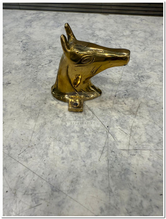 Brass horse for front mudguard or headlight ring for vintage G2 1962 old model bullet 350 cast iron engine, CI engine, standard classic Electra reborn battalion, and vintage cars.